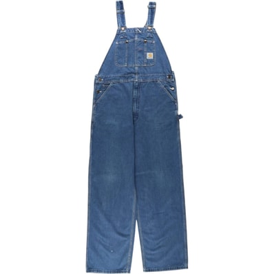 古着 カーハート Carhartt デニムオーバーオール USA製 メンズw37相当/eaa656762