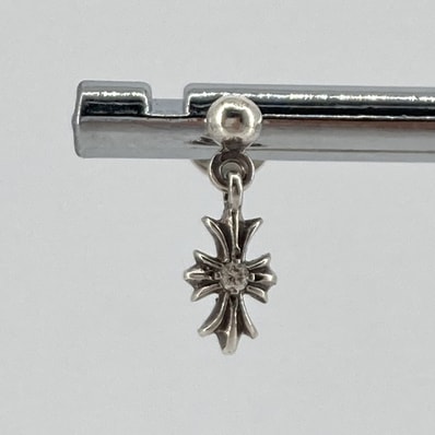 CHROME HEARTS(クロムハーツ) TNY E CH PLS DIA タイニーECHプラスドロップ 1ダイヤ SV925 / ダイヤモンド / 14K ピアス 1.07g シルバー×クリア