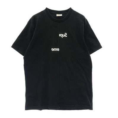 Supreme シュプリーム Tシャツ × Comme des Garcons SHIRT コムデギャルソンシャツ Split Box Logo Tee スプリット ボックスロゴ Tシャツ 半袖カットソー ブラック系 M【中古】