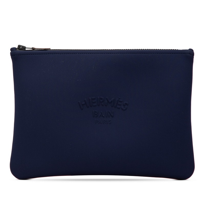 에르메스 트루스 플랫 네오반 MM 파우치 네이비 폴리아미드 여성용 HERMES [중고]
