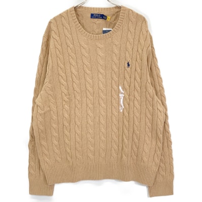 ポロ ラルフローレン ベージュ ポニー刺繍 ケーブル編み ニットセーター XXL