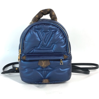 ルイヴィトン LOUIS VUITTON バックパックMINI ミニ M21060 モノグラム パームスプリングス カバン バックパック リュックサック ナイロン ネイビー 美品
