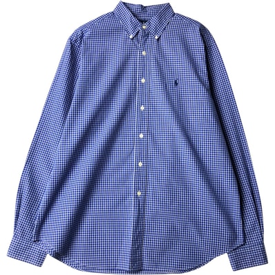 古着 ラルフローレン Ralph Lauren CLASSIC FIT クラシックフィット 長袖 ボタンダウンチェックシャツ メンズXL相当/eaa650137