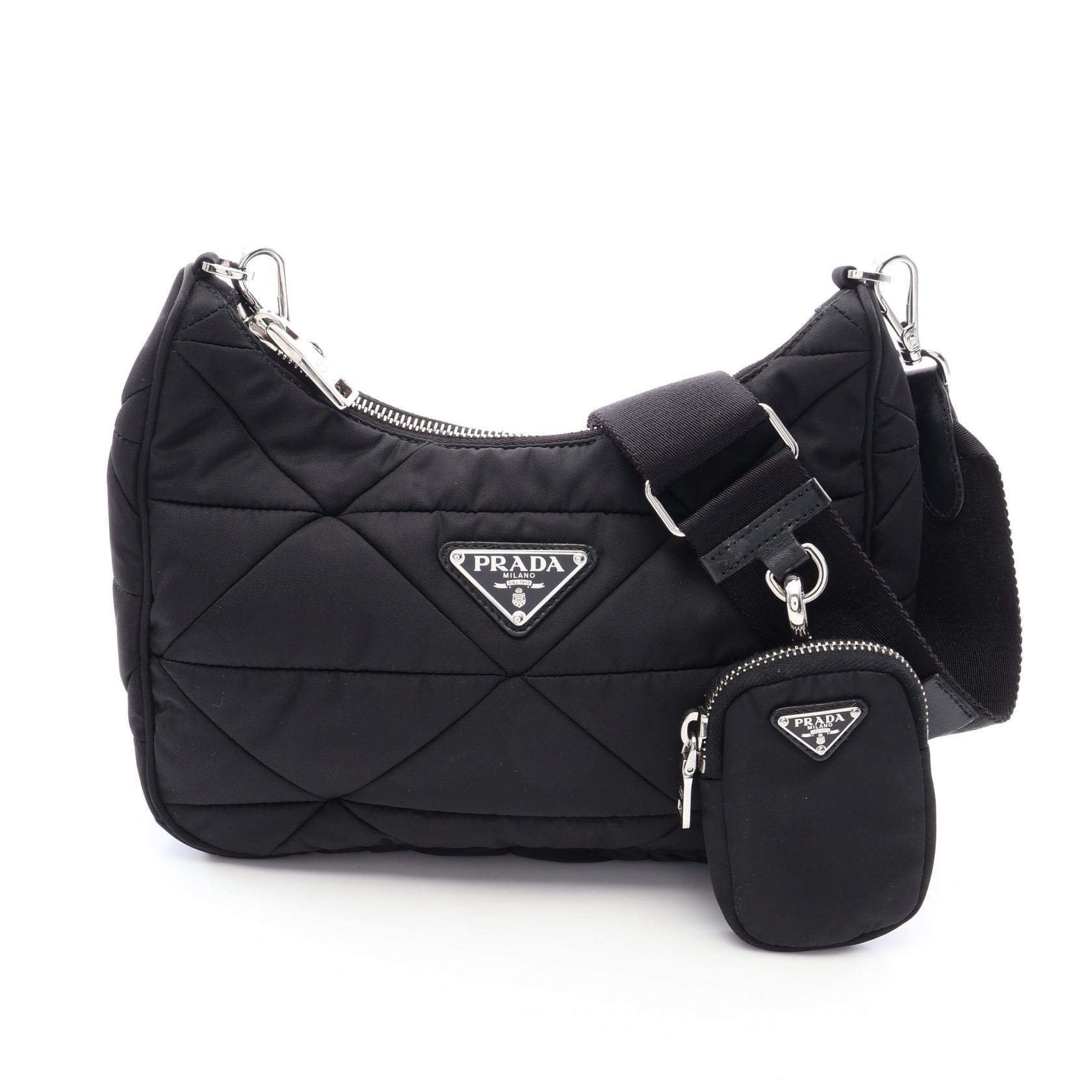 プラダ PRADA TESSUTO QUILTING ショルダーバッグ バッグ ナイロン レディース ブラック系 1BC151 【中古】
