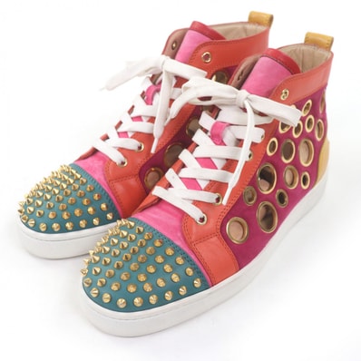 美品 クリスチャンルブタン ハイカットスニーカー マルチカラー メンズ 41