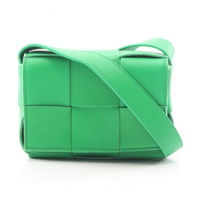 ボッテガヴェネタ BOTTEGA VENETA CANDY キャンディ カセット ミニ バッグ ショルダーバッグ バッグ レザー レディース グリーン系 【中古】