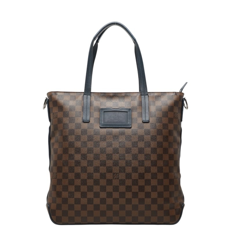 ルイ ヴィトン ダミエ ヘラルド トートバッグ N41255 ブラウン ネイビー PVC レザー レディース LOUIS VUITTON 中古