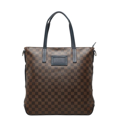 ルイ ヴィトン ダミエ ヘラルド トートバッグ N41255 ブラウン ネイビー PVC レザー レディース LOUIS VUITTON 中古
