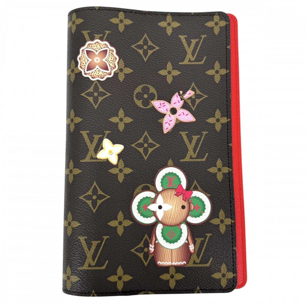 LOUIS VUITTON ルイヴィトン 手帳カバー モノグラム キャンディ ファクトリー ノートブックカバーMMエミリー ヴィヴィエンヌ GI1167    レッド 赤 ブラウン 茶 レディース 美品【中古品】