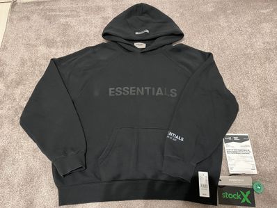 FEAR OF GOD ESSENTIALS 3D Silicon Applique Pullover Hoodie "Black"