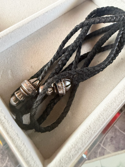 Chrome Hearts Leather Braid Bolo Tip "Black"