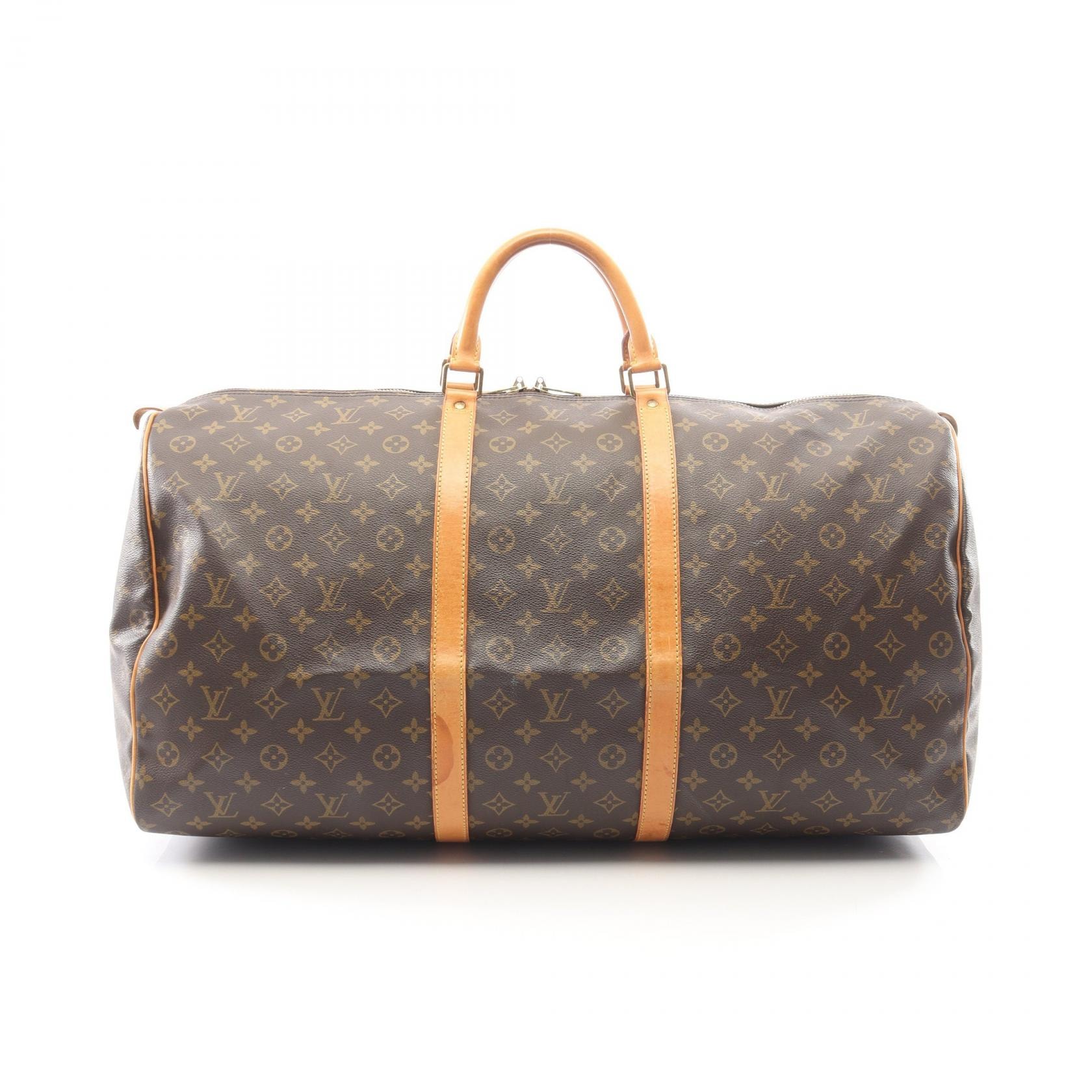 ルイ・ヴィトン LOUIS VUITTON キーポル60 モノグラム ボストンバッグ バッグ PVCコーティングキャンバス レザー メンズ レディース ブラウン系 M41422 【中古】
