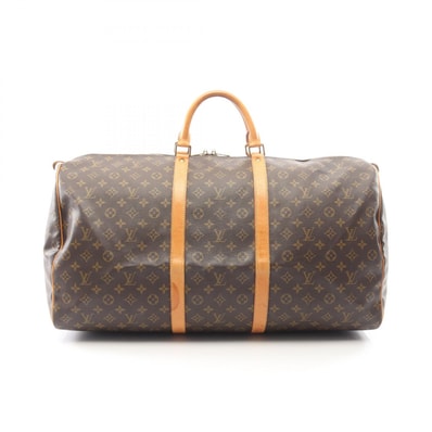 ルイ・ヴィトン LOUIS VUITTON キーポル60 モノグラム ボストンバッグ バッグ PVCコーティングキャンバス レザー メンズ レディース ブラウン系 M41422 【中古】