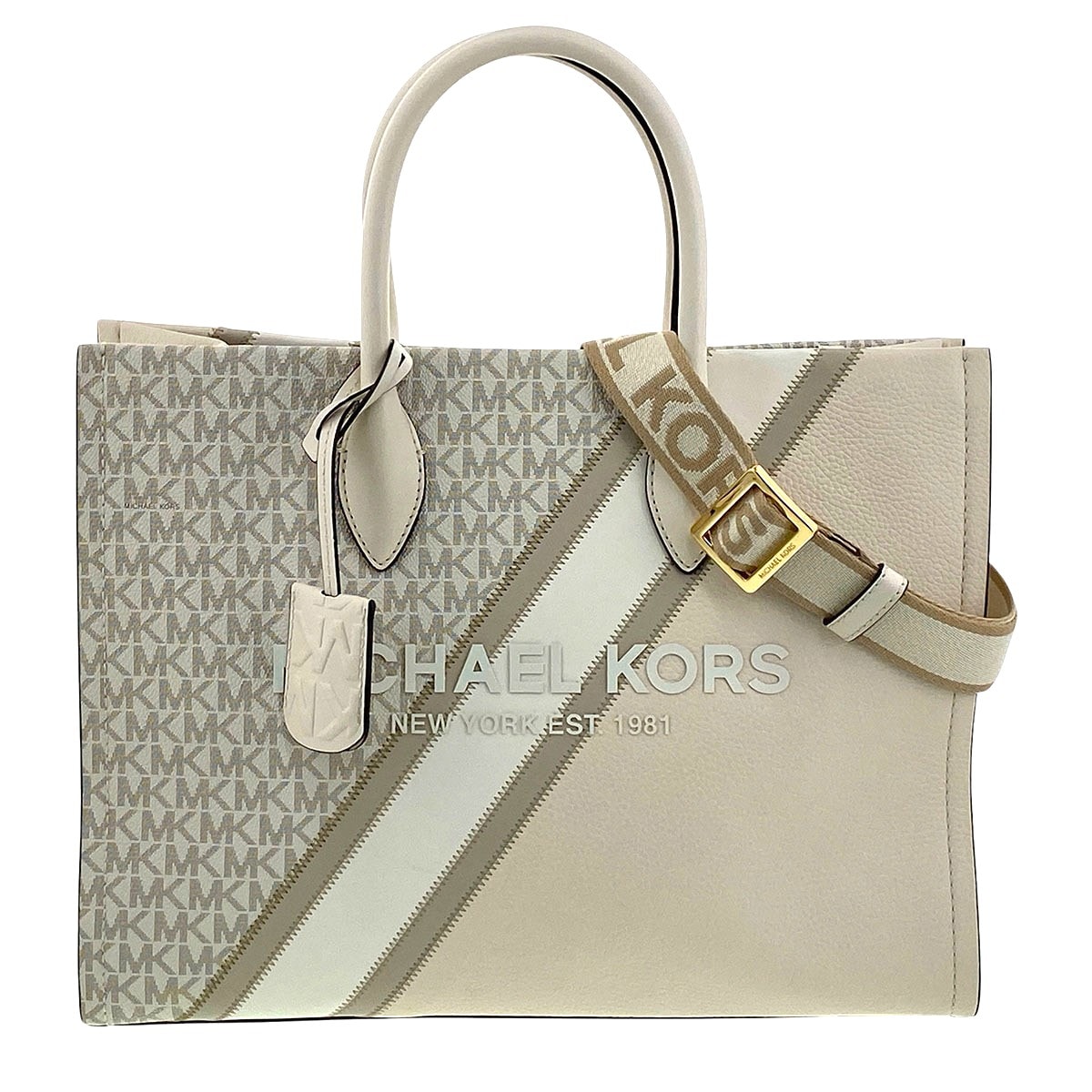 Michael Kors マイケルコース ミレラ ミディアム トートバッグ  35R3G7ZT8L ベージュ  レディース【中古】