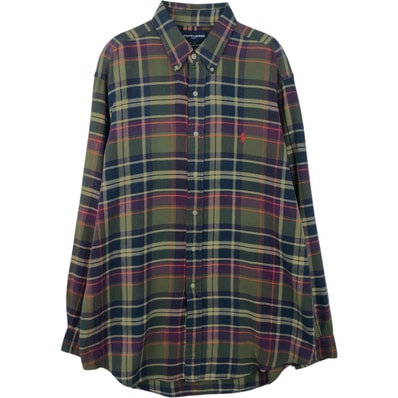古着 ラルフローレン Ralph Lauren RALPH LAUREN GOLF GOLF CLASSIC FIT 長袖 ボタンダウンチェックシャツ メンズL相当/eaa643876