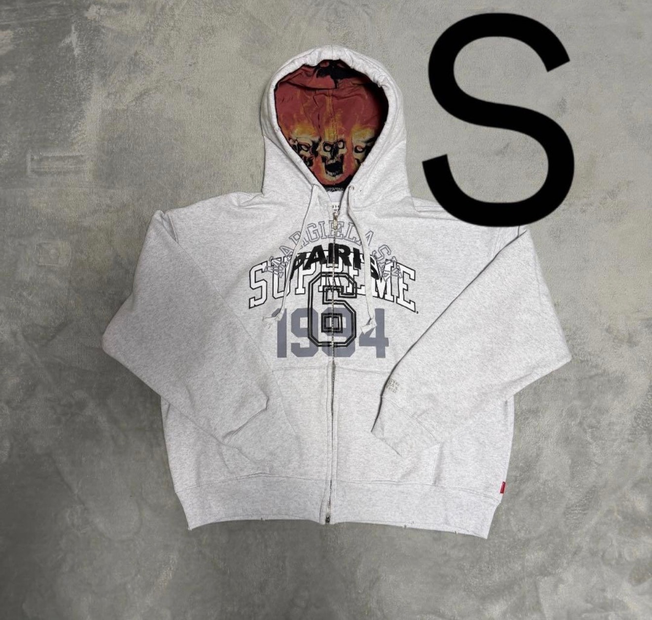 Supreme x MM6 Maison Margiela Zip Up Hooded Sweatshirt "Ash Grey"