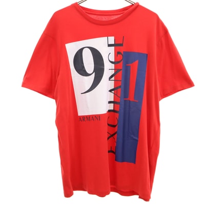 美品 ARMANI EXCHANGE アルマーニエクスチェンジ 半袖 Tシャツ L レッド