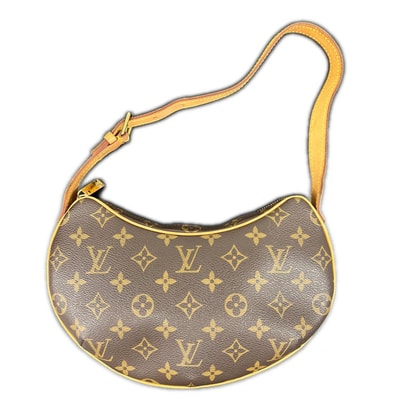 LOUIS VUITTON 美品 ルイヴィトン ポシェット クロワッサン モノグラム ハンドバッグ M51510 PVC レザー SP1022 ブラウン ワンショルダー ポシェット LV ヴィトン ABランク 中古 鑑定済 ヴィトンバッグ
