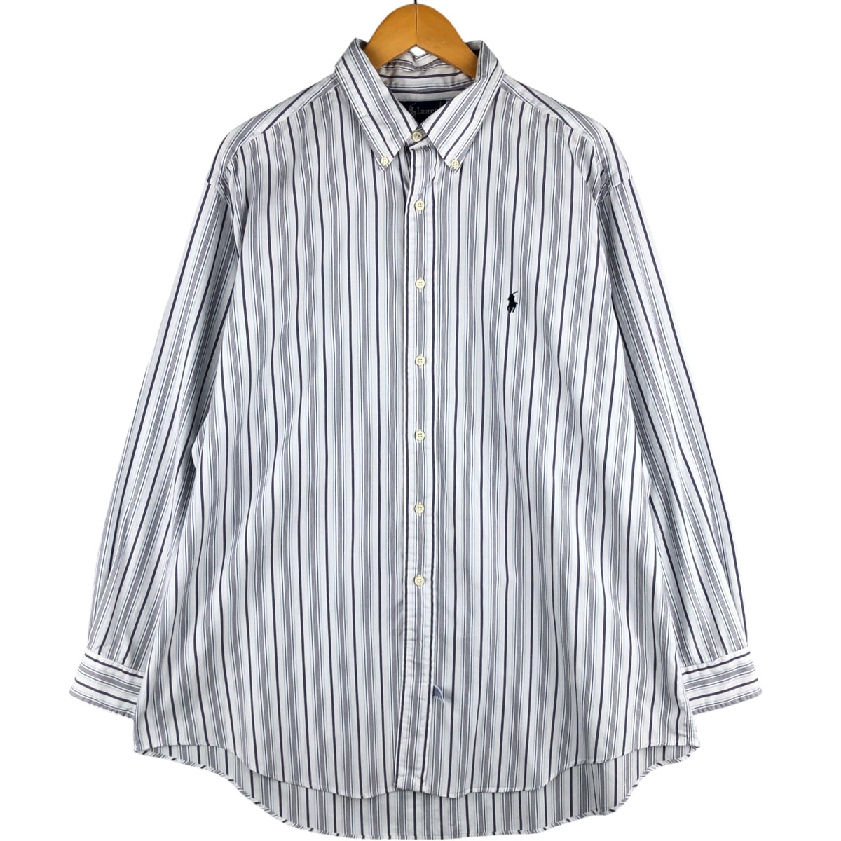 古着 ラルフローレン Ralph Lauren YARMOUTH マルチストライプ 長袖 ボタンダウンストライプシャツ メンズXL相当/eaa595092
