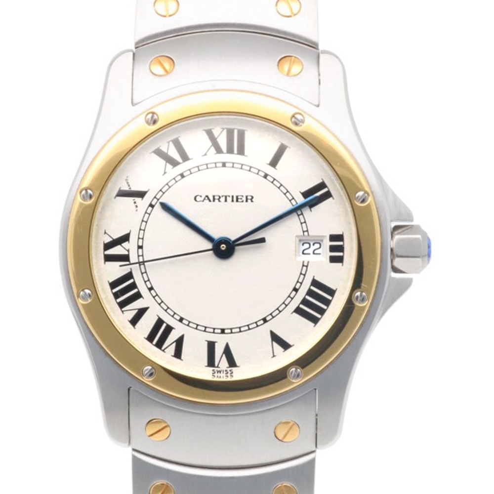 カルティエ サントスロンド 腕時計 時計 ステンレススチール 1551 クオーツ ユニセックス 1年保証 CARTIER  中古