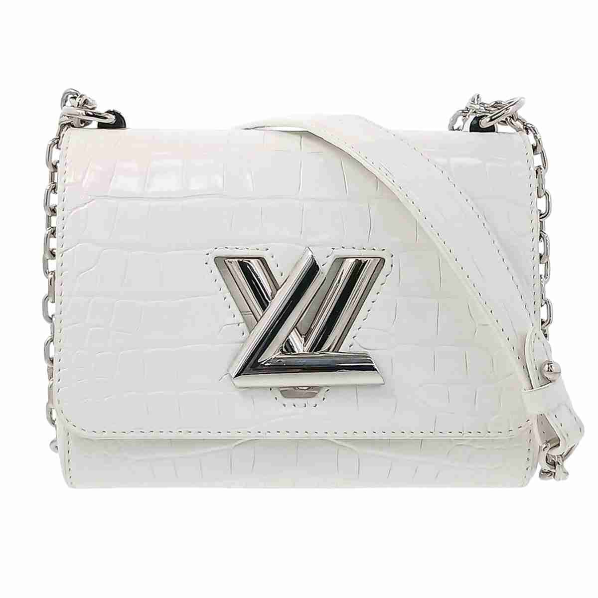 LOUIS VUITTON ルイ・ヴィトン ツイスト PM ショルダーバッグ N93767 クロコダイル ホワイト レディース【中古】
