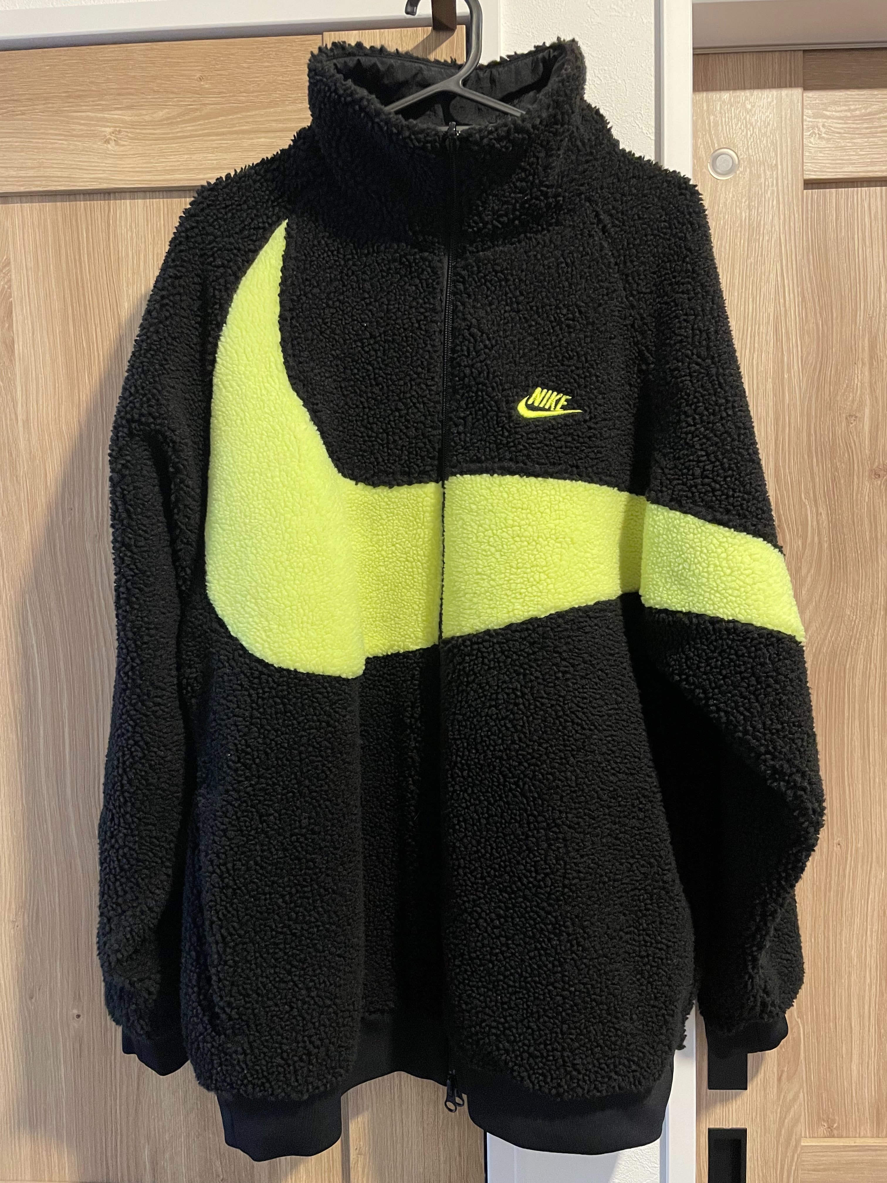Nike Big Swoosh Reversible Boa Jacket"Black Neon"