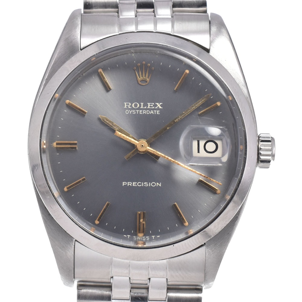ロレックス ROLEX 6694 ヴィンテージ オイスター デイト プレシジョン Cal.1225 グレー 手巻き メンズ 良品 腕時計 I#149377