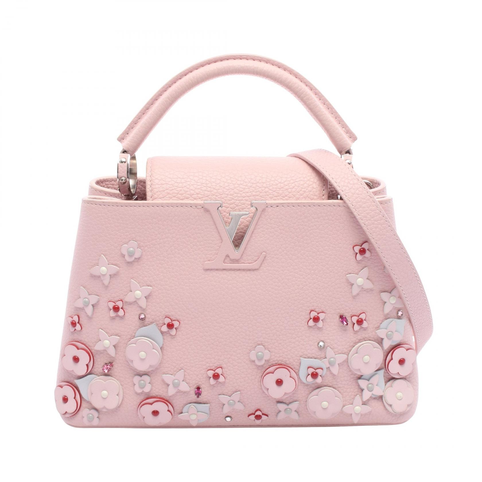 ルイ・ヴィトン LOUIS VUITTON カプシーヌBB フラワー ティンセル 2WAY ハンドバッグ バッグ レザー トリヨンレザー トリヨンレザー ローズバレリーヌ レディース ピンク系 / マルチカラー M53669 【中古】
