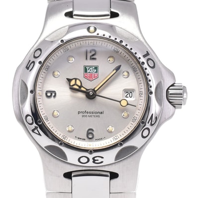 タグホイヤー TAG HEUER WL1314 キリウム プロフェッショナル 200m デイト シルバー クォーツ レディース 美品 腕時計 D#145977
