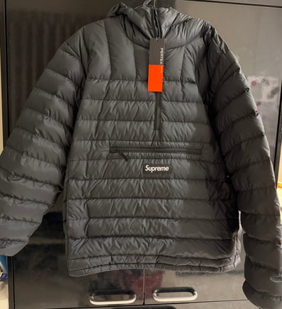 Supreme Micro Down Half Zip Hooded Pullover "Black"