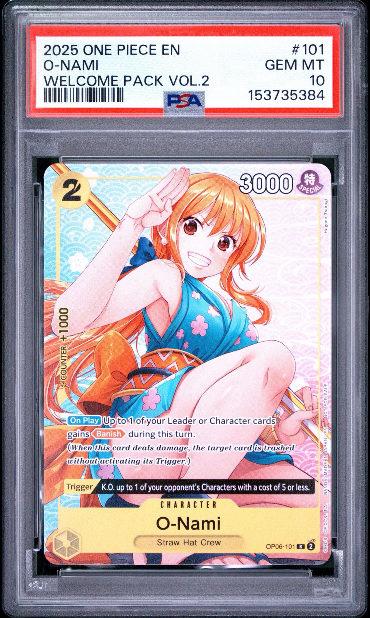 PSA10】おナミ R [OP06-101]【英語版】(プロモーションカード