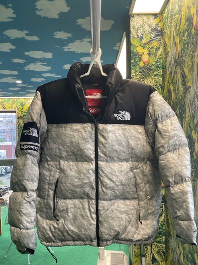 Supreme x The North Face Nuptse Jacket "White Paper Print"