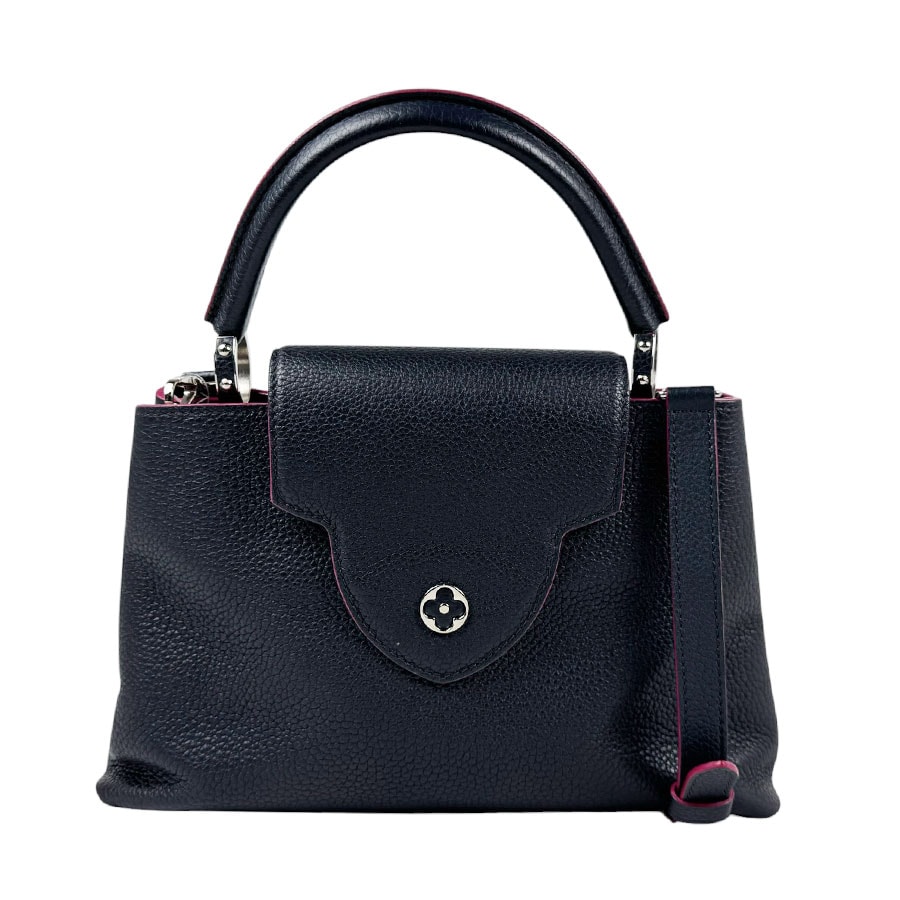 ルイ ヴィトン LOUIS VUITTON ハンドバッグ ショルダーバッグ カプシーヌ レザー コバルト/フューシャ シルバー レディース【中古】 z11313