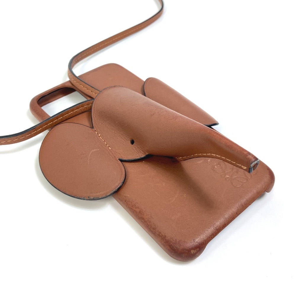 ロエベ LOEWE アイフォンケース ショルダーストラップ フォンケース iphone 11Pro Max スマートフォンケース レザー ブラウン