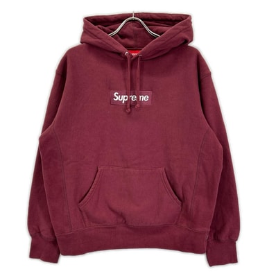 シュプリーム 21FW ボルドー Box Logo Hooded Sweatshirt Plum パーカー S