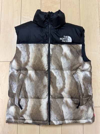 Supreme x The North Face Fur Print Nuptse Vest "Brown"