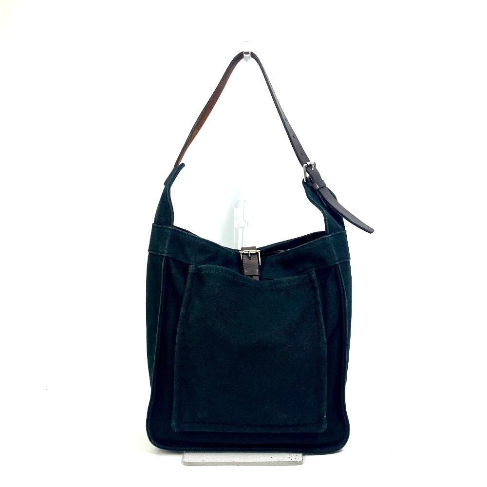 エルメス HERMES マルワリPM 肩掛け カバン ショルダーバッグ トートバッグ キャンバス M□刻 ブラック