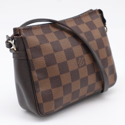 LOUIS VUITTON ルイ・ヴィトン ダミエ トゥルース メイクアップ N51982 ハンドバッグ ブラウン ベージュ コーティングキャンバス レザー レディース