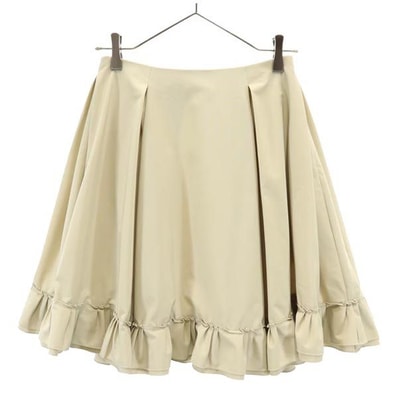 FOXEY NEW YORK フォクシーニューヨーク 日本製 ミニ丈 フリルスカート 38 ベージュ