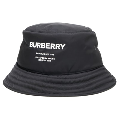 バーバリー 【新品同様】8044081/71E PADDED NYLON BUCKET HAT ロゴプリント ナイロン バケットハット L