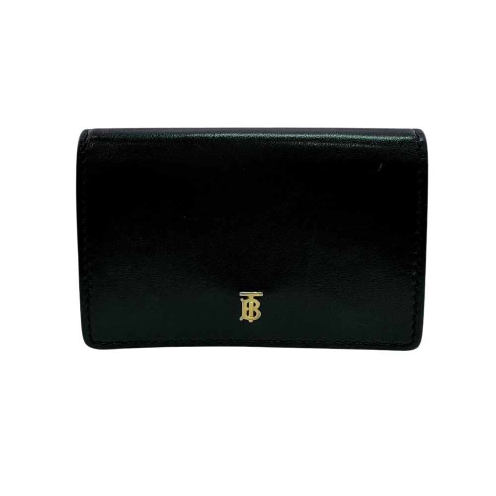 バーバリー BURBERRY 三つ折り財布 TBロゴ コンパクトウォレット Wホック ブラック