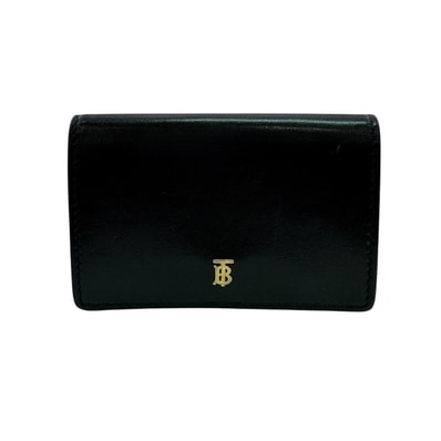 バーバリー BURBERRY 三つ折り財布 TBロゴ コンパクトウォレット Wホック ブラック