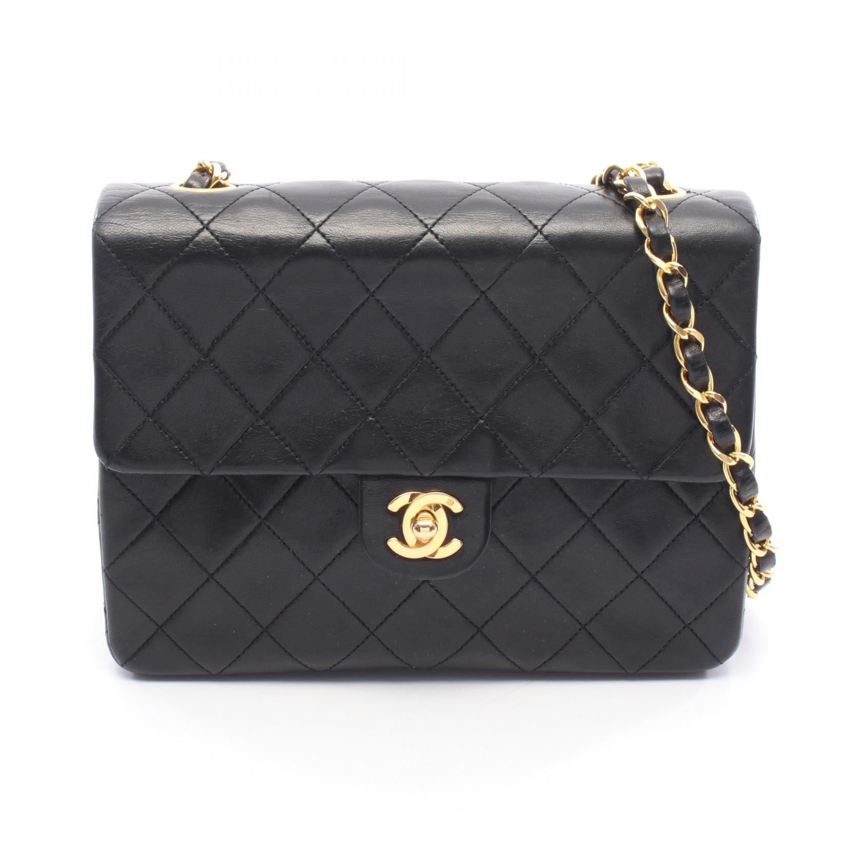 シャネル CHANEL ミニマトラッセ20 ショルダーバッグ バッグ ラムスキン(羊革) レディース ブラック系 【中古】