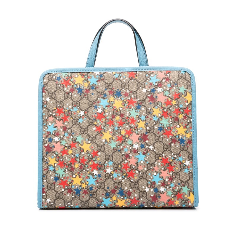 グッチ チルドレンズ GGスプリーム スター 星 ハンドバッグ 605614 ベージュ マルチカラー PVC レザー レディース GUCCI 中古