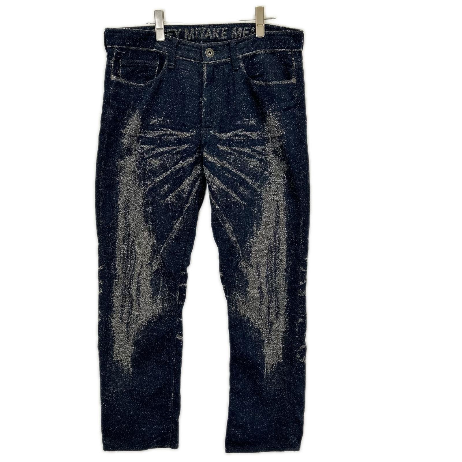 イッセイミヤケメン 16AW ME63FF197 ジャガードデザイン デニムイージーパンツ