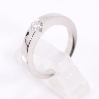 カルティエ デートウィズリング K18WG 1P ダイヤモンド 0.21ct 7号 #47 Cartier ホワイトゴールド