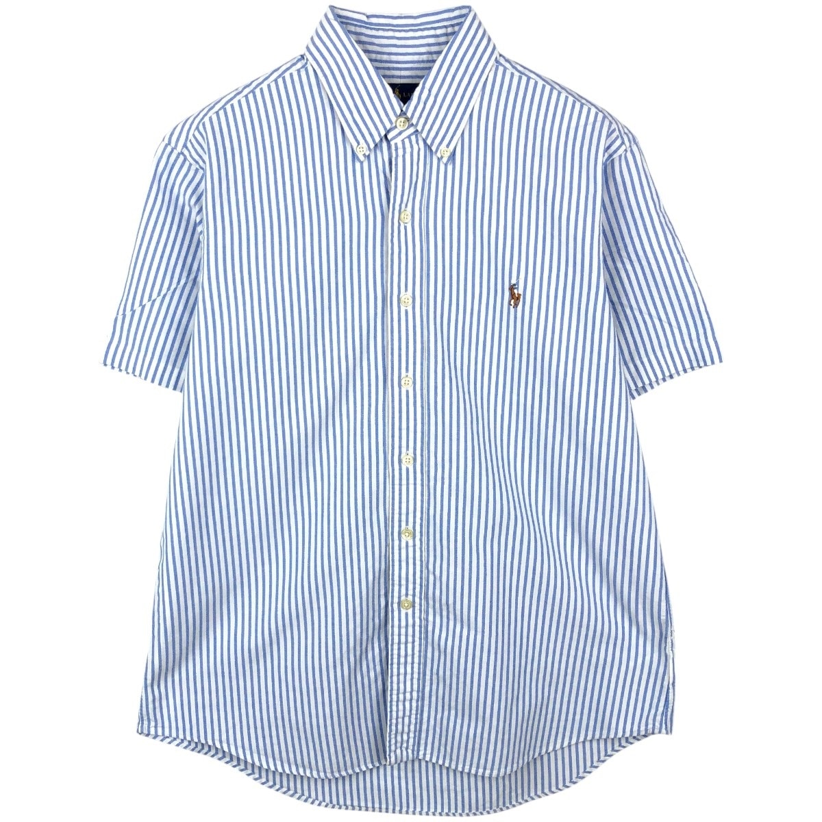 古着 ラルフローレン Ralph Lauren CLASSIC FIT クラシックフィット 半袖 ボタンダウン ストライプシャツ メンズM相当/eaa668604