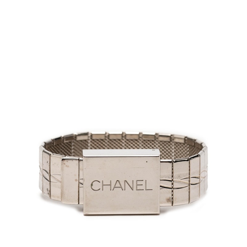 샤넬 빈티지 벨트 팔찌 98P 각인 실버 메탈 남성용 CHANEL [중고]