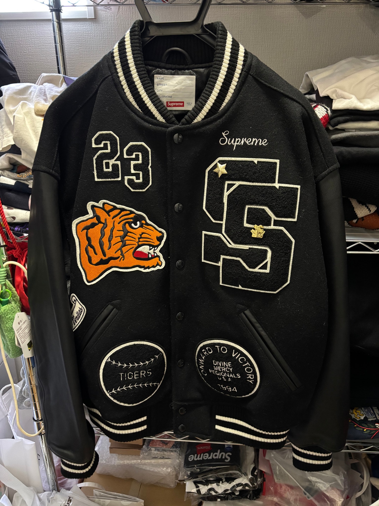 Supreme Tiger Varsity Jacket "Black"