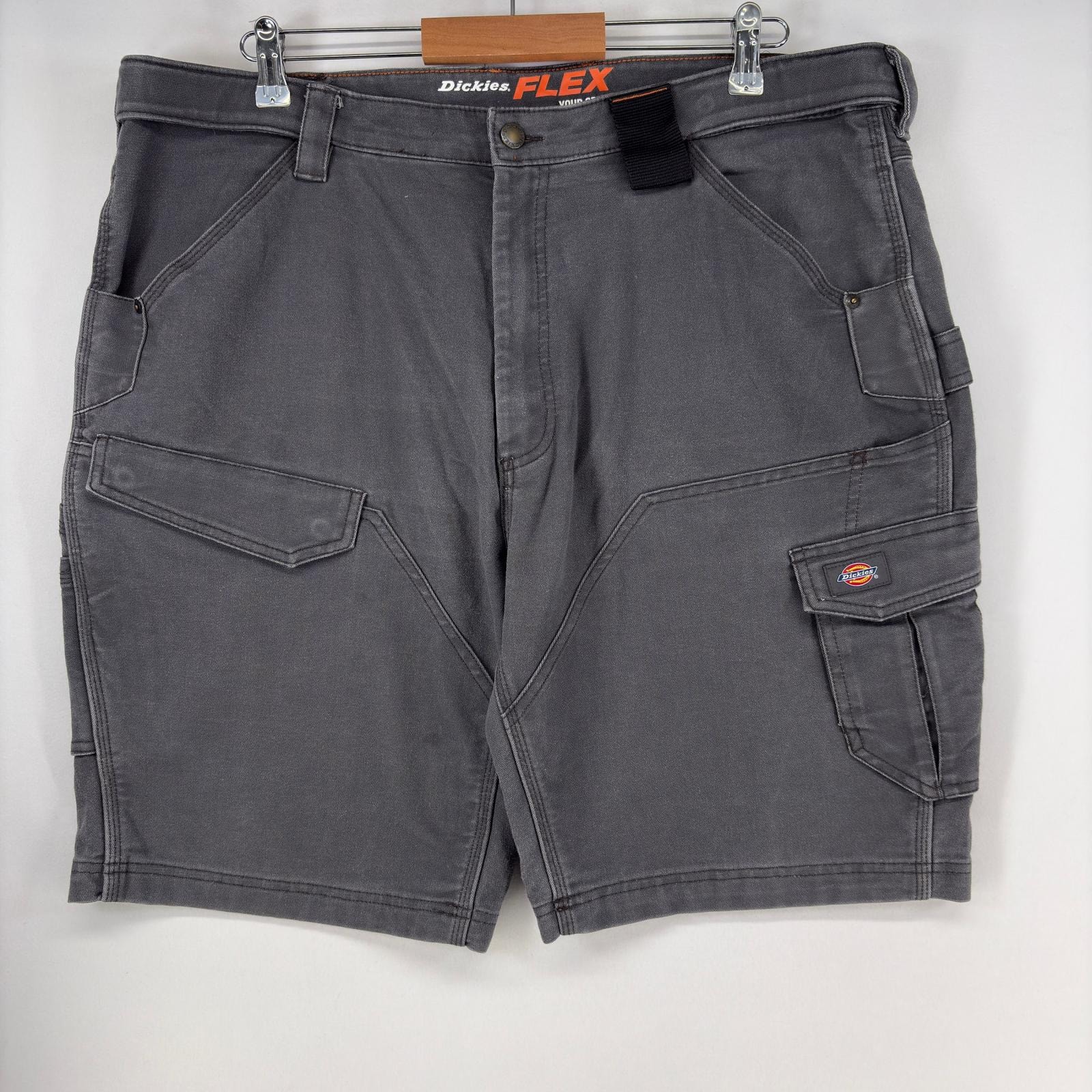 古着 ディッキーズ Dickies ショートパンツ ダブルニー FLEX カーゴ ワーク ワンポイントロゴ ワーク ダック w40  グレー系 メンズ